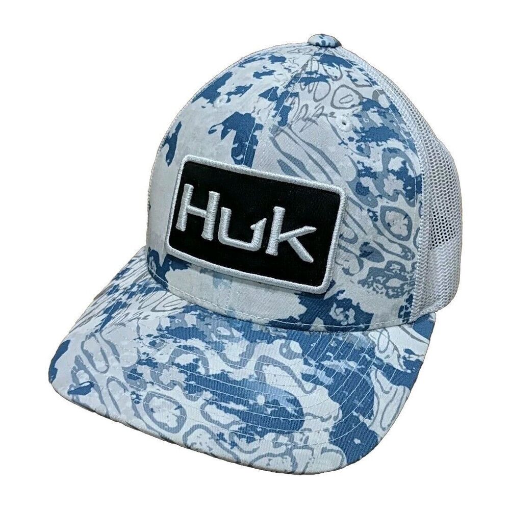 HUK Men's Mesh Trucker Snapback Anti-Glare Fishing Hat Tide Change-The Edge